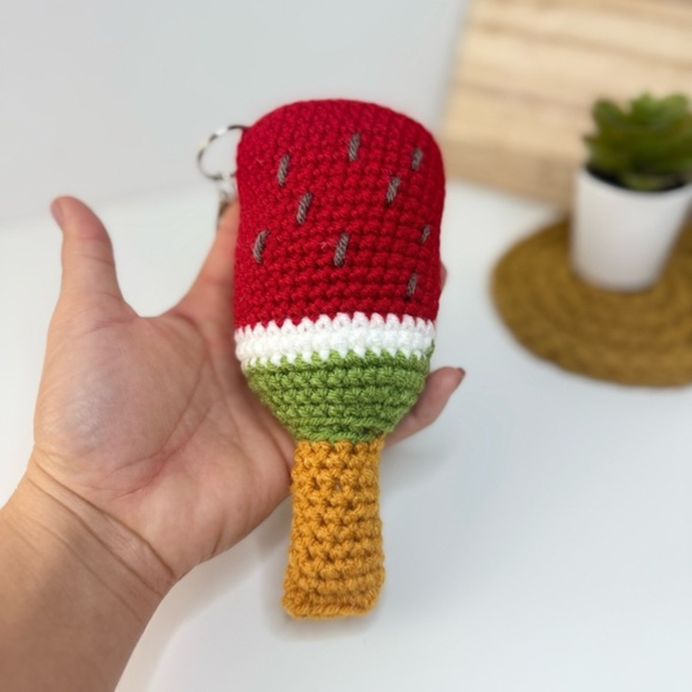 Handcrafted Giant Watermelon Popsicle Keychain